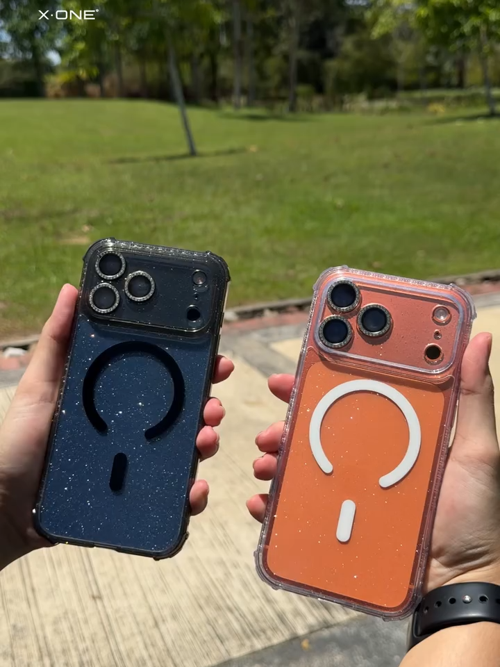 Coque X-ONE Anti-choc Transparente à Paillettes Anti-jaunissement, Hauteur de Chute 6M, Protection 360° pour iPhone 18 Pro Max/17 Pro Max