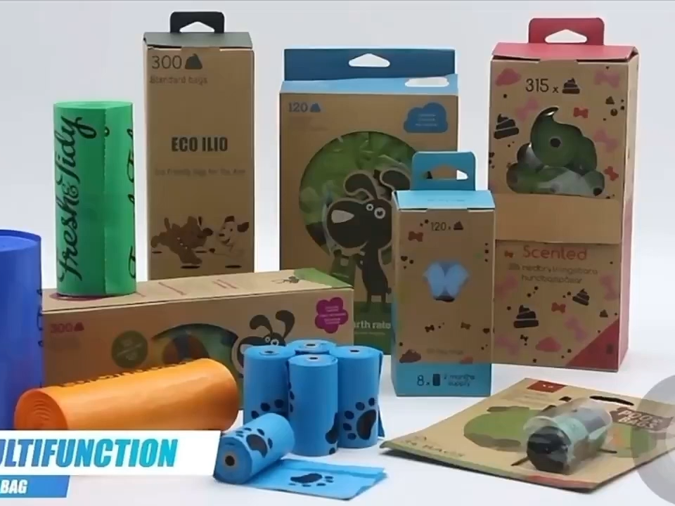 Sacs à déjections canines 100 % Pla biodégradables et écologiques personnalisés de haute qualité en gros de Rundongyang