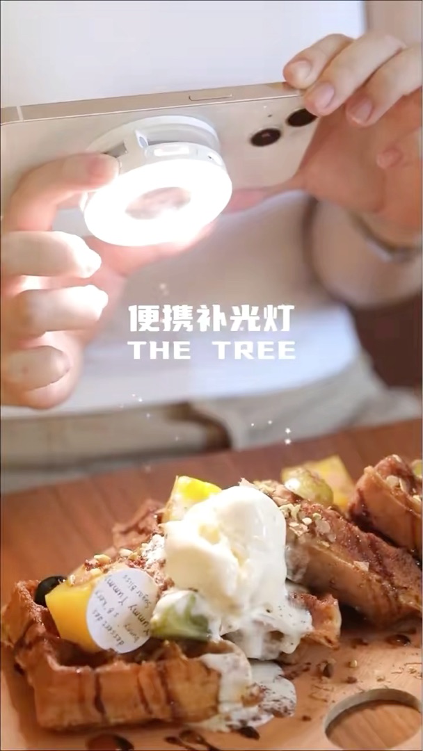 Support de téléphone portable magnétique pliable multifonctionnel avec lumière vidéo LED pour la photographie et la vidéo sur téléphone portable - Éclairage supplémentaire