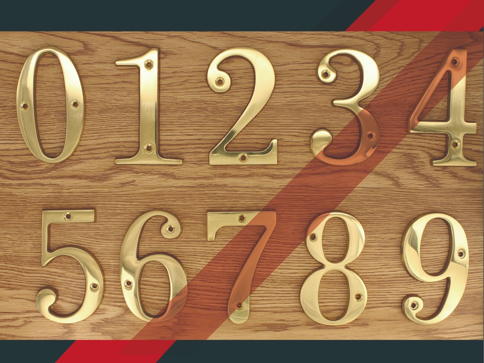 ZhongWang Hardware Home accessories Brass house number outside front door letter number address ZW-A180-9