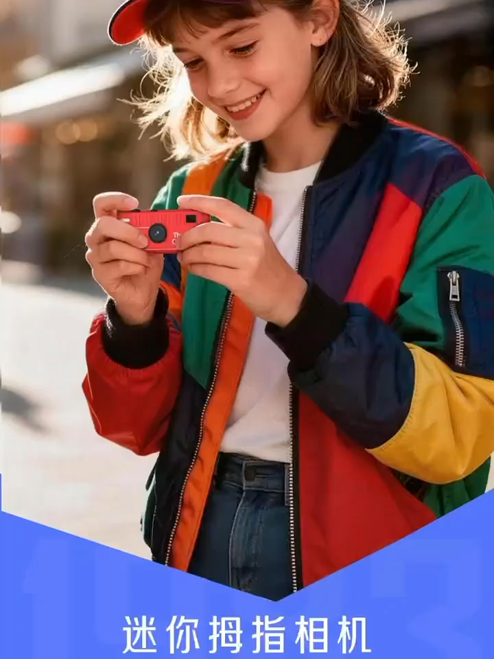 Tragbare Spielzeugkamera für Kinder mit Dual-Objektiv, 100° Weitwinkel, 8X Digitalzoom, unterstützt 8-32GB TF-Karte