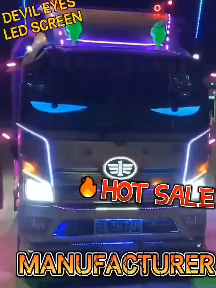 Auto LED Display Dämonenaugen 2er Pack Dynamische Teufelsaugen LED Panel 59.5x12cm Intelligente Scrollende Nachrichtenanimation Neu 12V 3W Autolicht