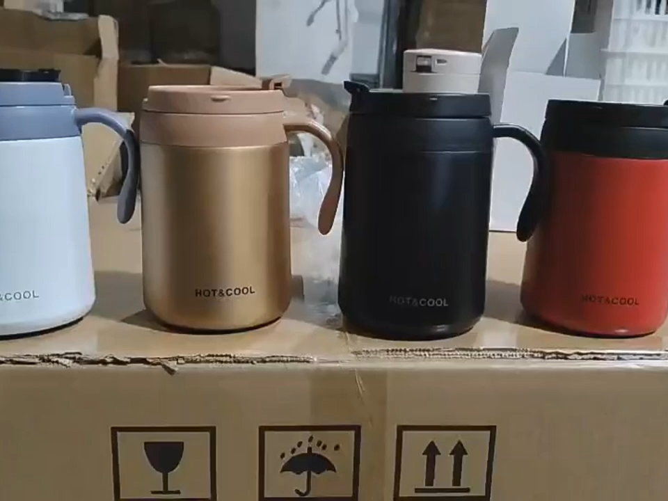 Wholesale Double Wall Stainless Steel Vacuum Insulation Coffee Mug With Handle 350ML 500ML