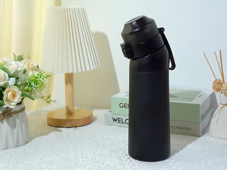 Botella de Agua con Sabor de Acero Inoxidable de Doble Pared de Grado Alimenticio de 500ml con Logotipo Personalizado y Cápsulas de Sabores Frutales Variados