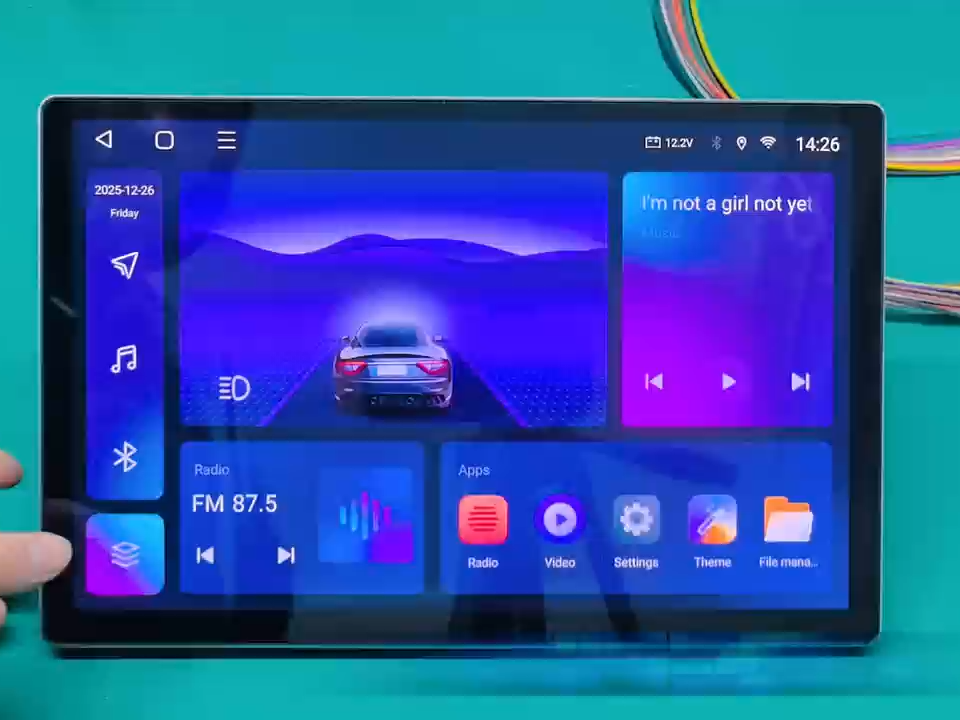 Autoradio Universel Android 2 Din 9/10 pouces 4 Coeurs T100 avec GPS, Navigation, Carplay, WiFi, BT, Autoradio Stéréo pour Voiture