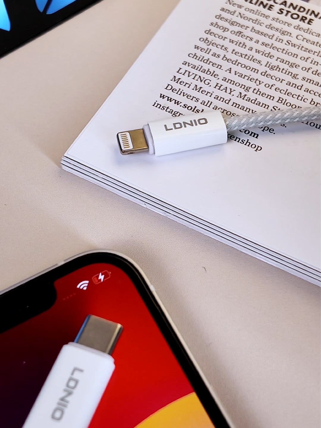 LDNIO LC901C Tressé PD 65W USB C vers TYPE C Câble de Charge Rapide 5A TPE Veste 1M et 2M Téléphone et Type-c Câble de Données