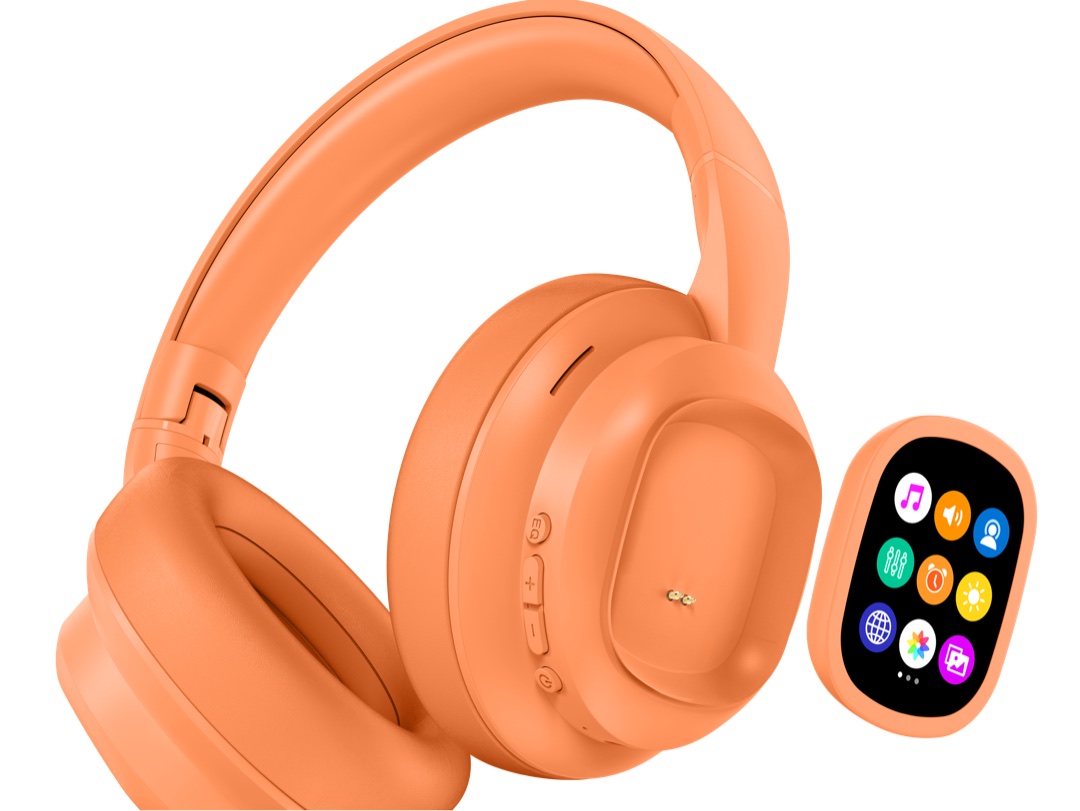 JH-822 Plus AI Bluetooth Headset with Detachable LCD Touch Screen, Hi-Fi Stereo Sound Wireless Headphones for Music & Calls