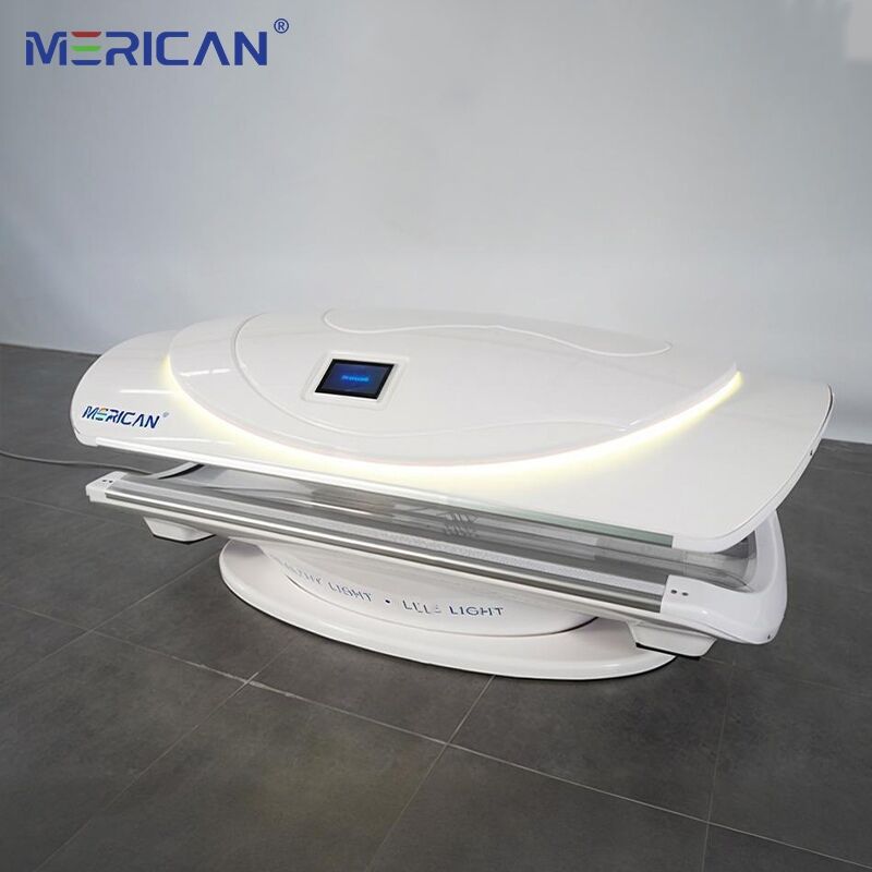 Cama de terapia de luz roja de cuerpo completo Merican para uso en interiores en salones de belleza, tratamientos infrarrojos de múltiples longitudes de onda, cama de terapias de luz roja