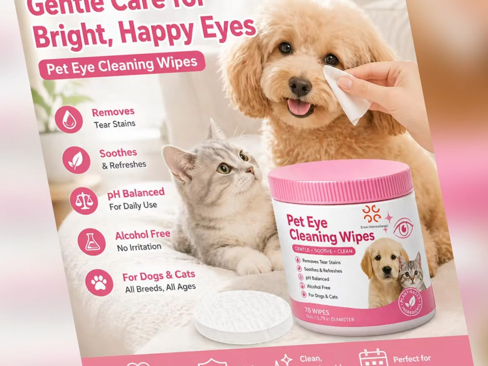 Customized Natural Ingredients Pet Eye Cleaning Wipes Unscented Dog Wipes