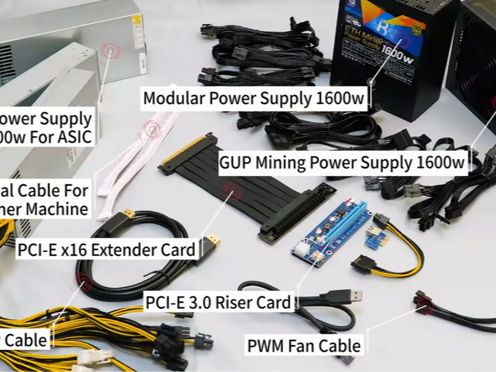 Braided Sleeved Cable Extensions Power Supply Cable Kit 16AWG 300mm