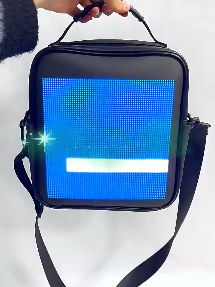 Tas Selempang Pria Wanita Ransel LED Cerdas Bisa Diatur Layar Kustom Kontrol Aplikasi untuk Penggunaan Serbaguna