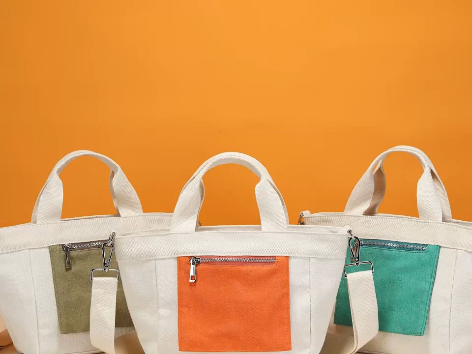 Bolsa de ombro transversal de lona da moda por atacado para mulheres