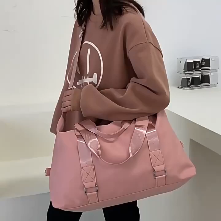 حقيبة جيم دافل متعددة الأغراض للسيدات مع جيب مبلل، حقيبة نهاية الأسبوع للسفر، اليوغا، الرقص وتخزين المكياج