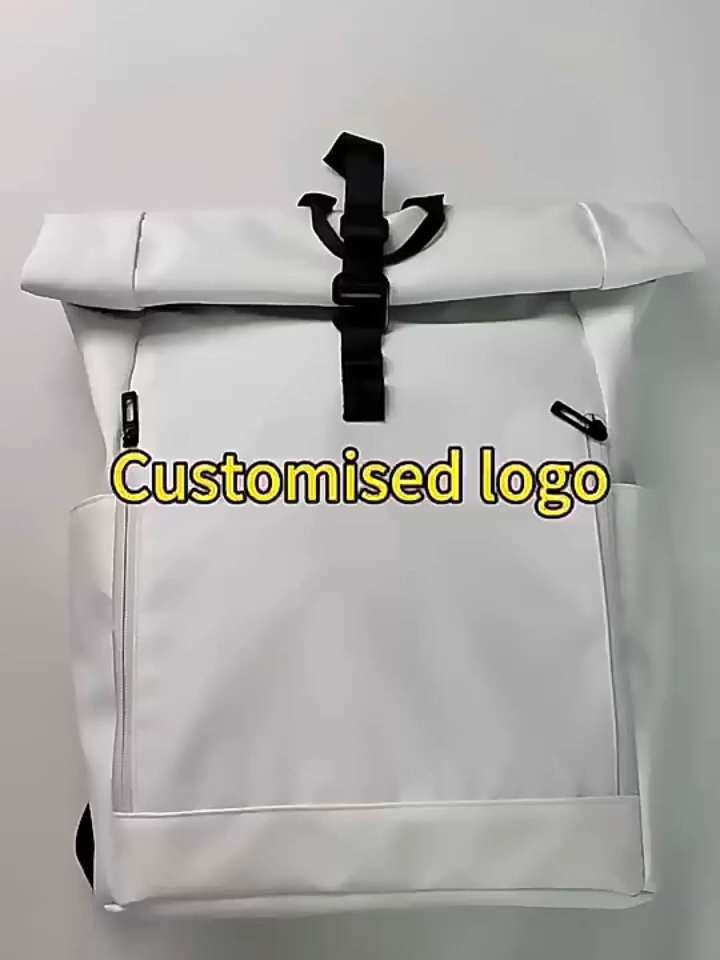 High-Quality Folding Roll-Top Backpack for Men Street Trendy Design for Urban Commute Casual Travel Zipper Closure Foldable Bag