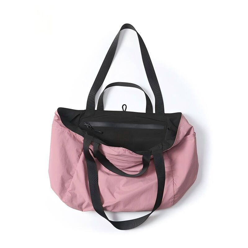 High Grade Double-sided Nylon Foldable Tote Bag, Fashion Casual Large Capacity Lightweight Waterproof Reversible Handbag