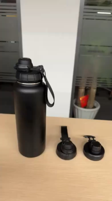 Individuell anpassbare 2-in-1 Trinkflasche mit Trinkaufsatz, mehrfach nutzbares, isoliertes Edelstahl-Metall Wasserflasche Vakuum-Thermoskanne mit rutschfestem Boden