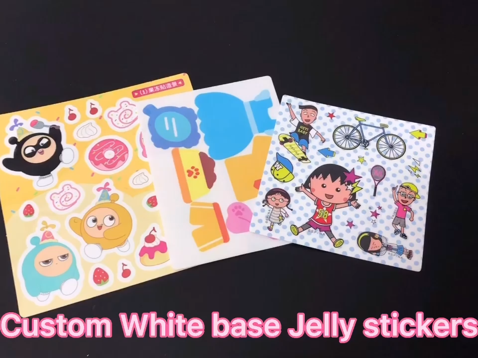 Custom Removable Jelly Gel Window Sticker Thick Gel Clings Cartoon Decals for Home Decorations