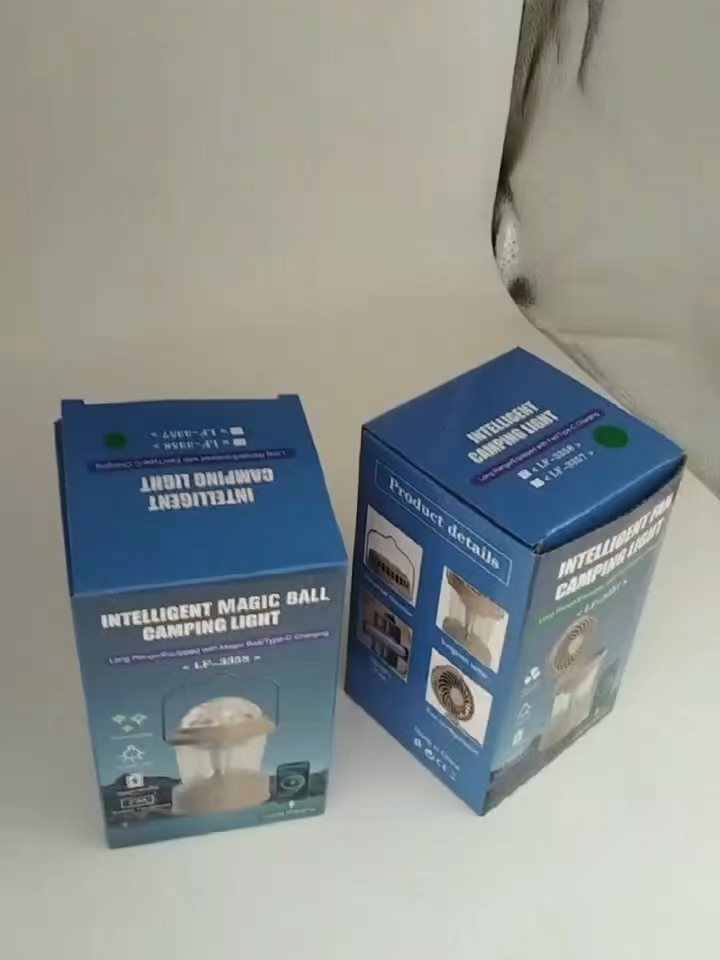 Outdoor Zeltventilator mit Licht, wiederaufladbarer Campingventilator, faltbar, Multifunktion, mit warmem Stimmungslicht für Hof, Wandern, Angeln