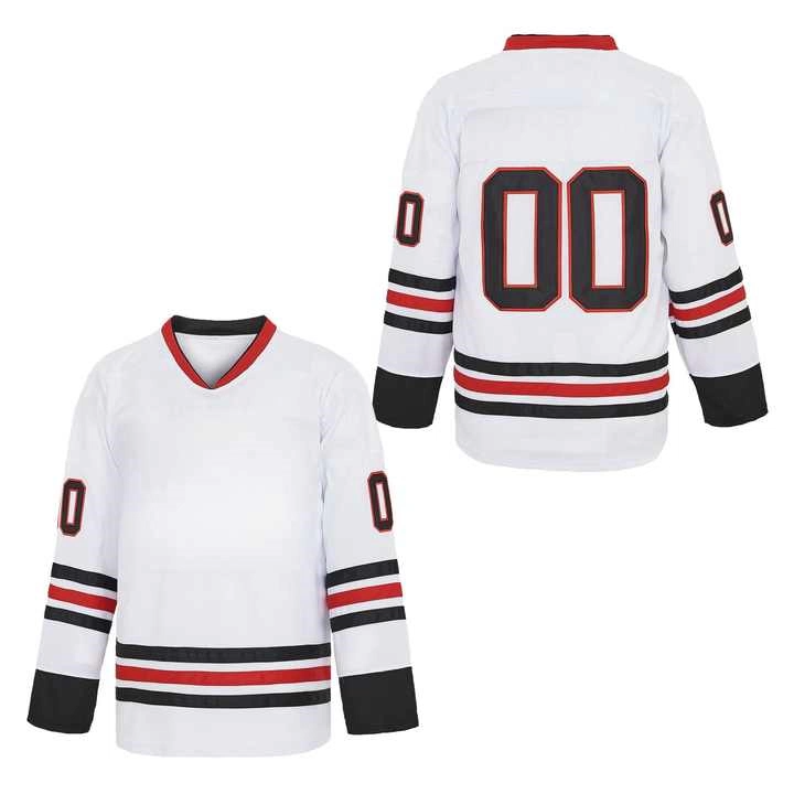 Nova Chegada Melhor Qualidade 100% Poliéster Equipe Respirável Campo Hóquei Jersey Homens Sublimação Ice Hockey para homens OEM