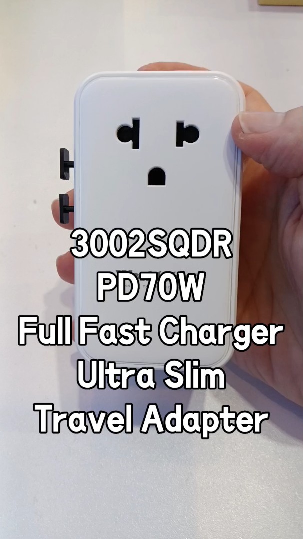 Ultra-schlanker PD25W Schnelllade-Reiseadapter mit internationalem Sockel und UK/EU/AU/US-Steckern - Highlights der HK Fair im April