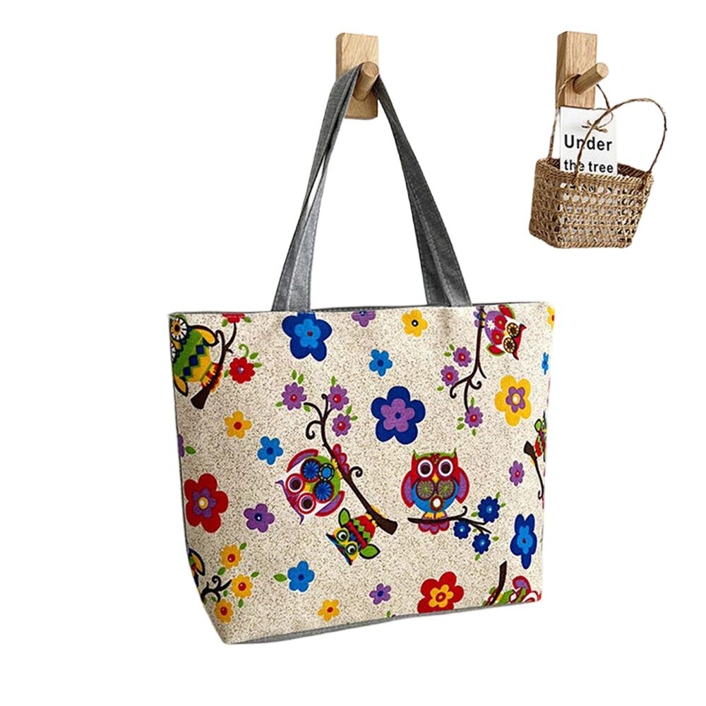 Large Capacity Cotton Fabric Tote Bag Canvas Tote Bag With Pocket and Zipper Natural Plain Canvas Tote Bag