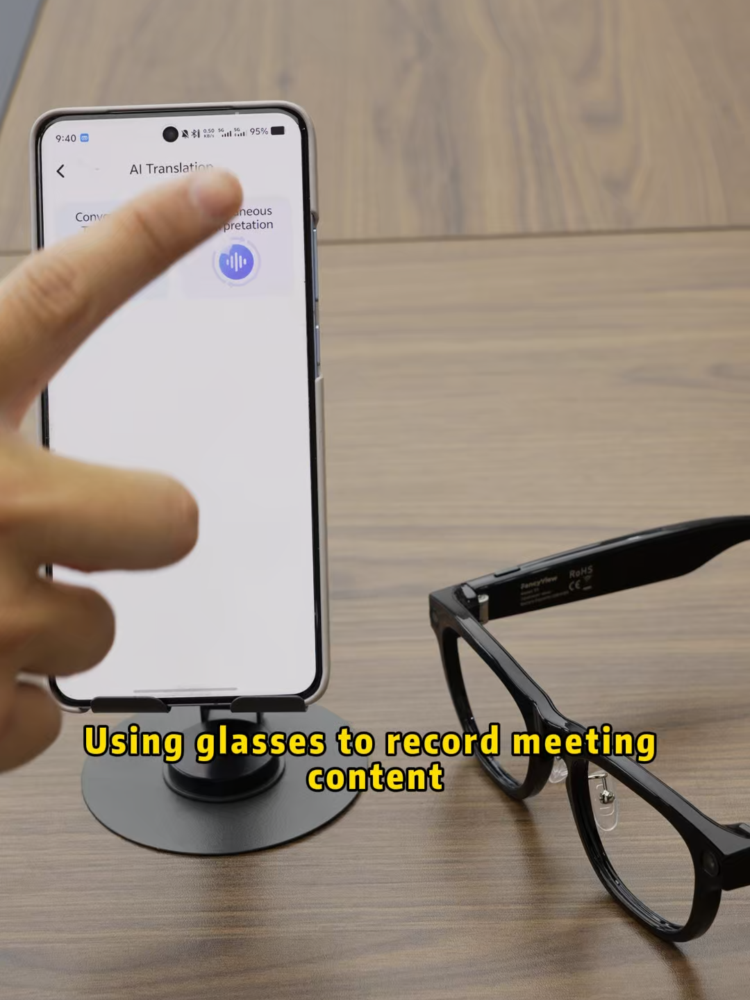 SMA Großhandel OEM Smart Glasses Kamera Foto KI Übersetzung Objekterkennung Bluetooth Anrufe Musikfunktionen BT Brille