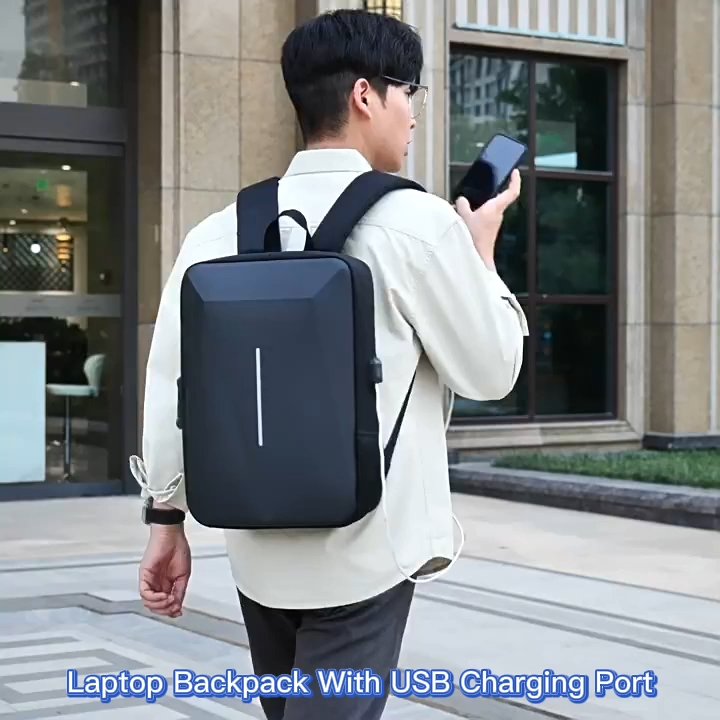 Customizable Logo 16 Inch USB Port Computer Bag Waterproof Oxford Business Casual School Travel Laptop Backpack