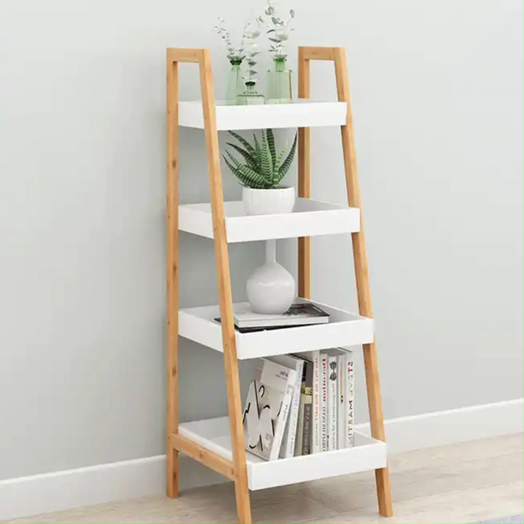 OEM/ODM Ladder storage shelves Multi-Functional Folding Indoor Outdoor Flower Display Rack Wooden Ladder Shelf