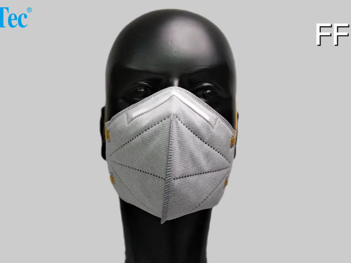 Nueva mascarilla FFP2 de fibra de carbono con 3 líneas en relieve de diseño moderno