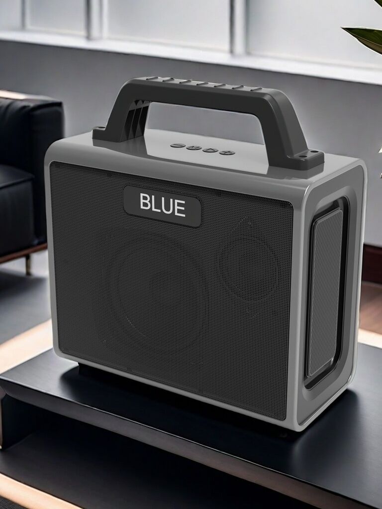 Tragbarer Bluetooth-Lautsprecher C62, kabelloser tragbarer Lautsprecher mit 80W Stereo-Sound, Lautsprecher mit LED-Licht, 360° Surround-Sound TWS
