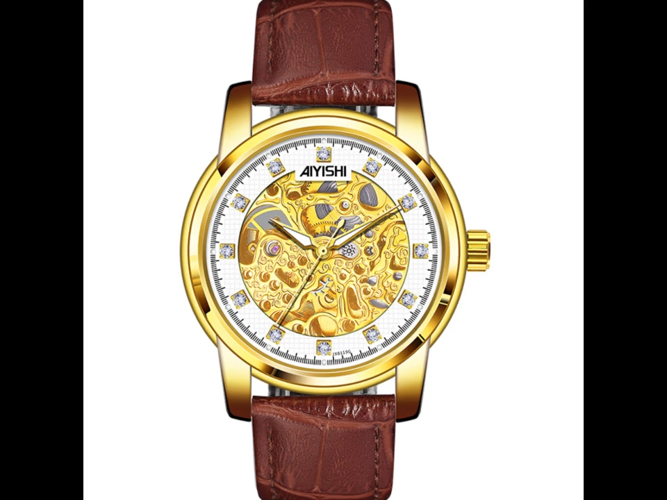 Bas prix luxe hommes 45mm montre mécanique automatique boîtier en acier inoxydable lumineux 3-Bar pointeur d'eau boucle étanche