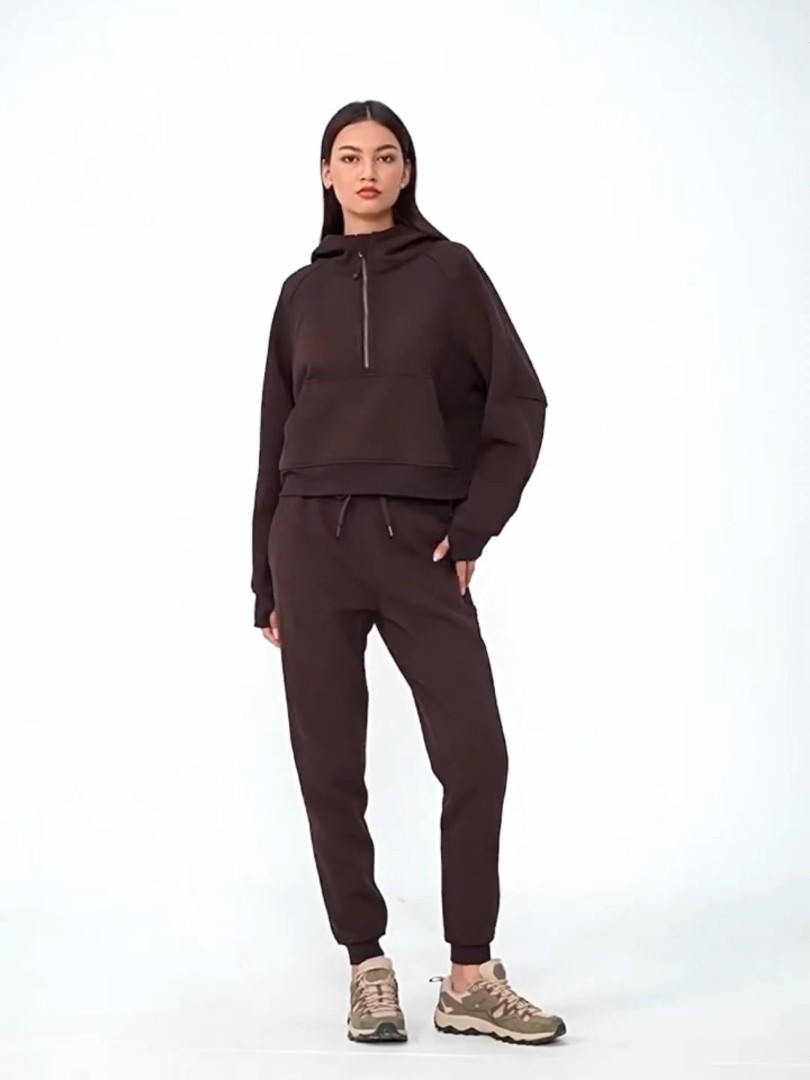 Women's Oversized Winter Printed Sweatshirts Fashion Hoodies Half Zip Pullover Long Sleeve Front Logo Shirts Clothes Outfit