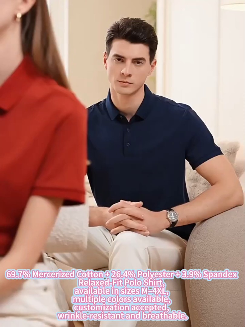 Nouvelle Chemise d'été Raffinée en Polyester à Manches Courtes et Mi-Manches, Couleur Unie, Col Polo pour Homme - T-shirt à Manches Courtes pour Homme