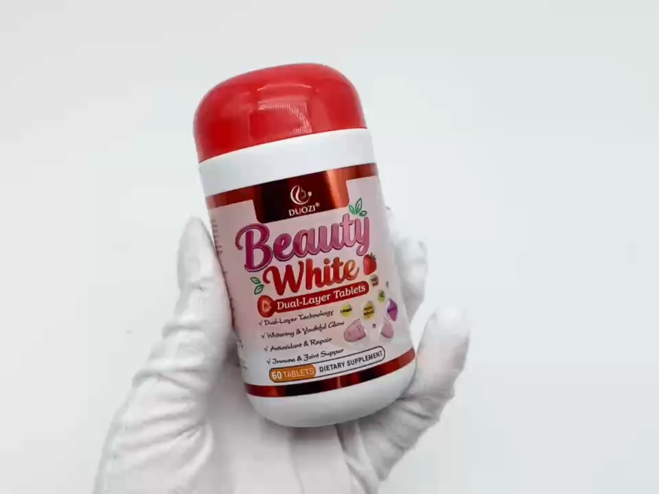 DUOZI Dual-Layer Glutathion Vitamin C Kollagen Tabletten 60 Stück - Antioxidative Hautaufhellungsformel für Frauen, Kräuter