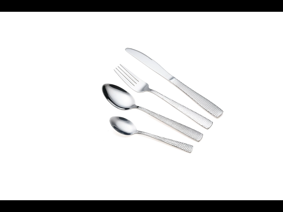 Modernes Steakmesser-, Gabel- und Löffel-Set aus Edelstahl für Hochzeiten, Partys, elegante Hotels und Restaurants - Besteck für das Abendessen