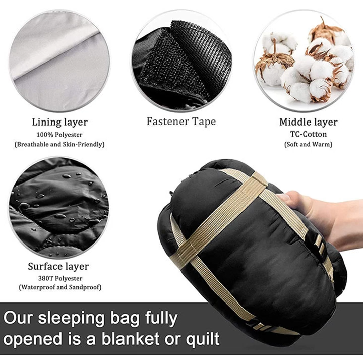 Großhändler Hersteller Weicher, Leichter und Tragbarer Schlafsack für Camping, Rucksacktouren und Wandern