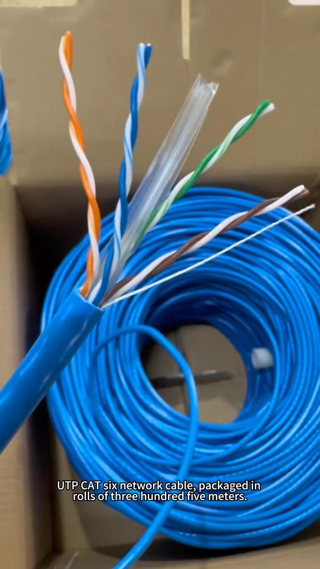Ethernet-Netzwerk LAN-Kabel UTP CAT6 Massiv CCA 23AWG Grau 305m Solider Kupferbeschichteter Aluminiumleiter PVC-Mantel