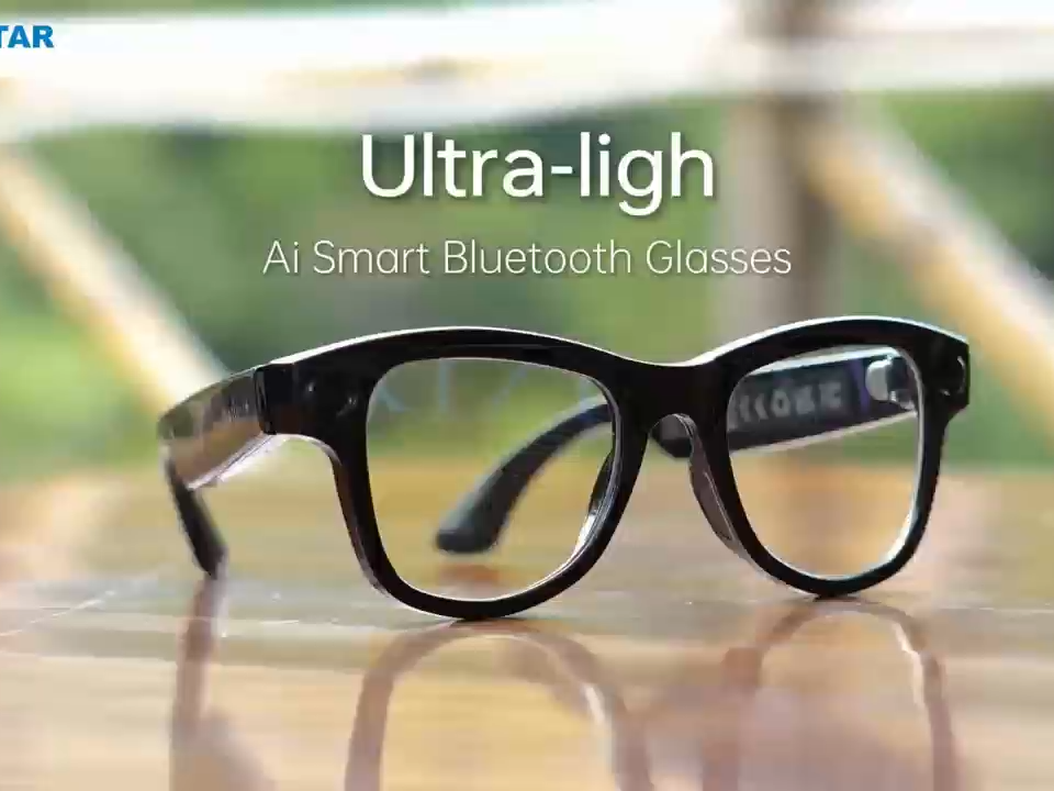نظارات ذكية مدعومة بالذكاء الاصطناعي مع تسجيل فيديو 1080 بكسل، ترجمة صوتية فورية وإلغاء الضوضاء - مثالية للأعمال