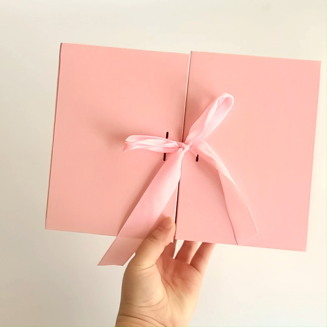 Grosir Kotak Kertas Hadiah Pink Laci untuk Perhiasan Kalung Kotak Kemasan Kaku dengan Sisipan Spons