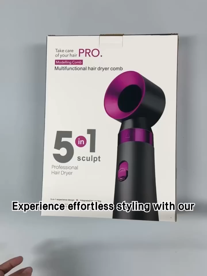 Bequem zu bedienender Bürsten-Lockenstab-Styler, Haarglättungskamm mit negativen Ionen und intelligenter Temperaturregelung, Hochgeschwindigkeits-Haartrockner