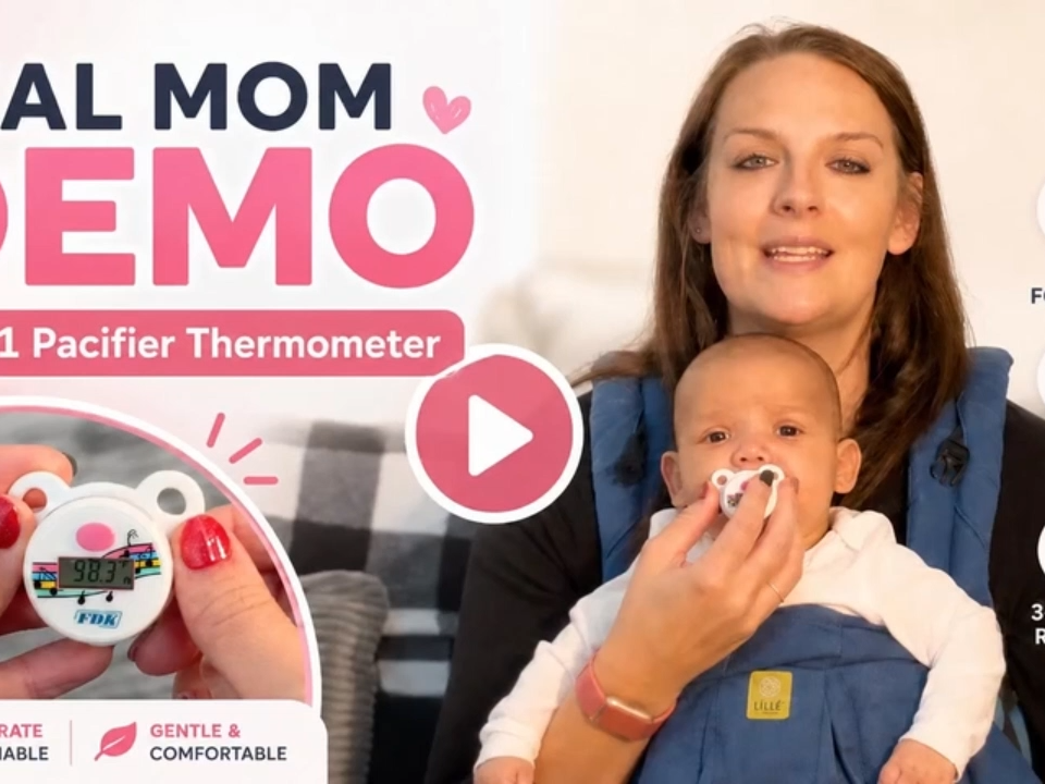 Pacifier Thermometer for Baby with LCD Display-High Accuracy 0.2F, Fever Alert, Memory Recall, Waterproof, Storage Case