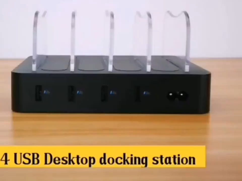 Station de charge USB de bureau DC rapide 4 ports pour plusieurs appareils, portable et publique pour un usage domestique