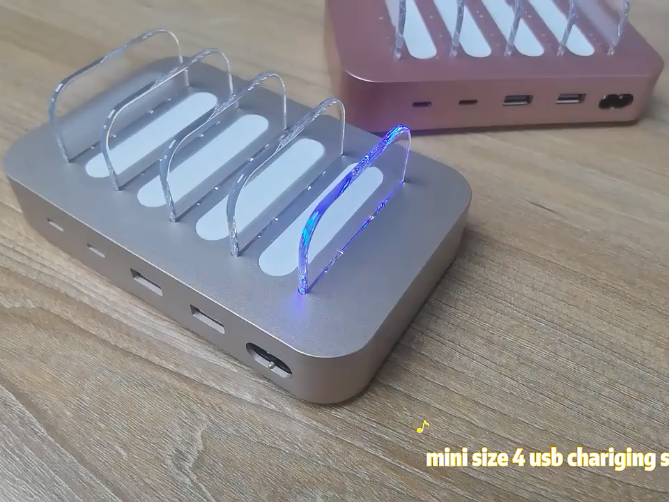 Estación de cargador de teléfono móvil portátil móvil 6 puertos tipo c usb estación de muelle de carga de escritorio