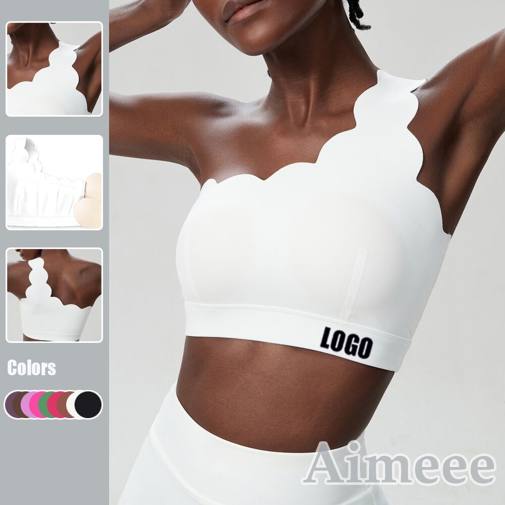 Sexy Activewear Gym Crop Top Yoga One Shoulder Sport Bra for Women