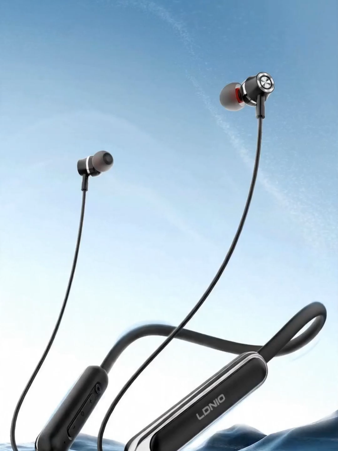 Auriculares Bluetooth LDNIO N06 con banda para el cuello, 5.4 Bluetooth, deportivos, impermeables, con micrófono, cancelación de ruido