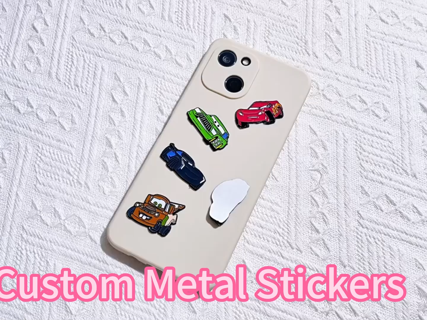 Custom Metal Enamel Decals 3D Full Coverage Self-Adhesive For Cell Phone Fashion Decorative Sticker Gold