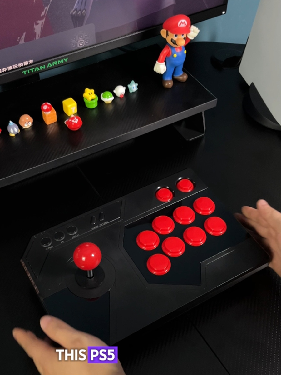 HONSON Arcade Stick PS5/PS5 SLIM/PS5 PRO/PC RGB con Joystick y Teclado de Lucha - Mando Arcade Profesional