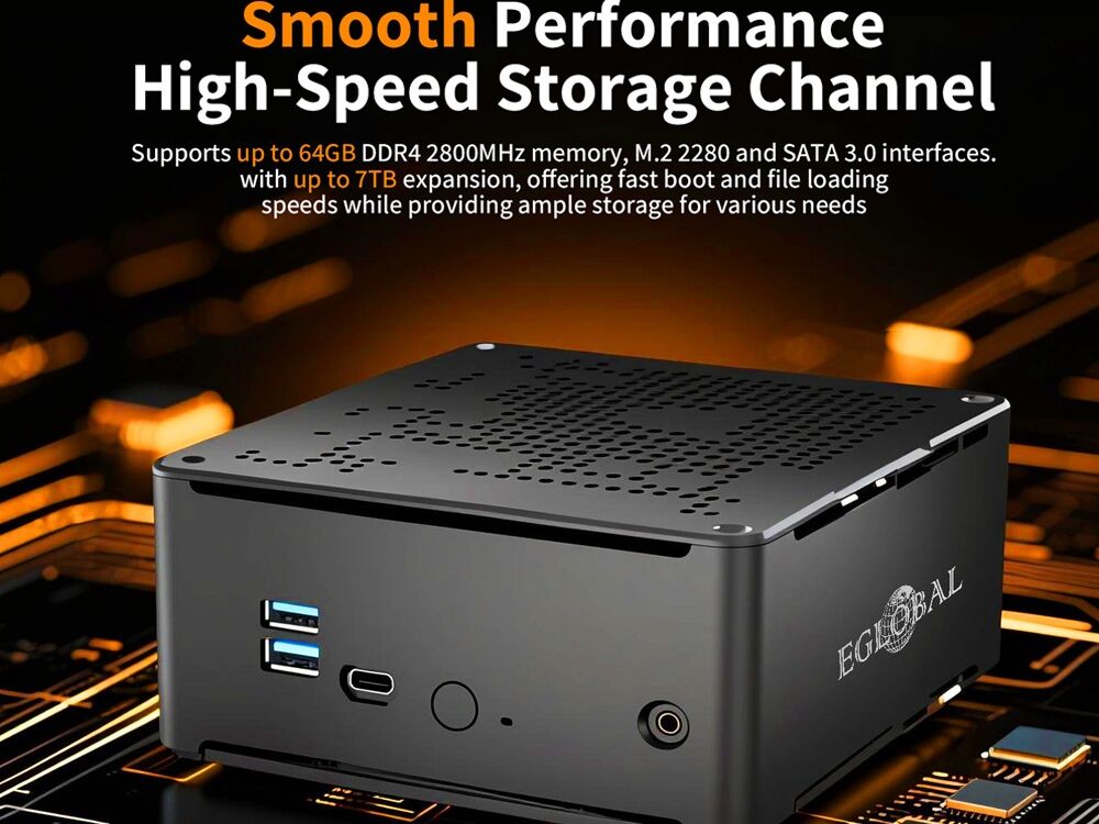 Mini PC Commercial Core i7-10750H Support DDR4 64 Go RAM RJ45 Giga LAN SSD/HDD Multifonction Win11/Linux Graphiques Intel UHD