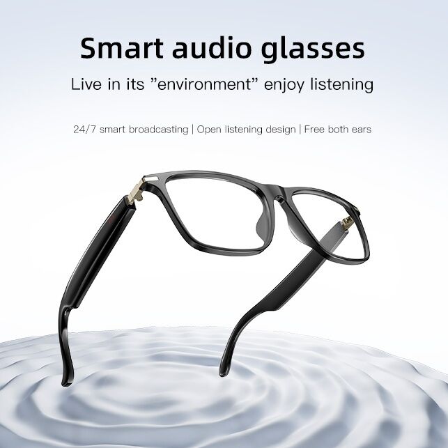 AI Voice Interactive Smart Glasses for Office Business Travel Outdoor,Bluetooth Audio Music Calls,Touch Control,Waterproof Eyewear