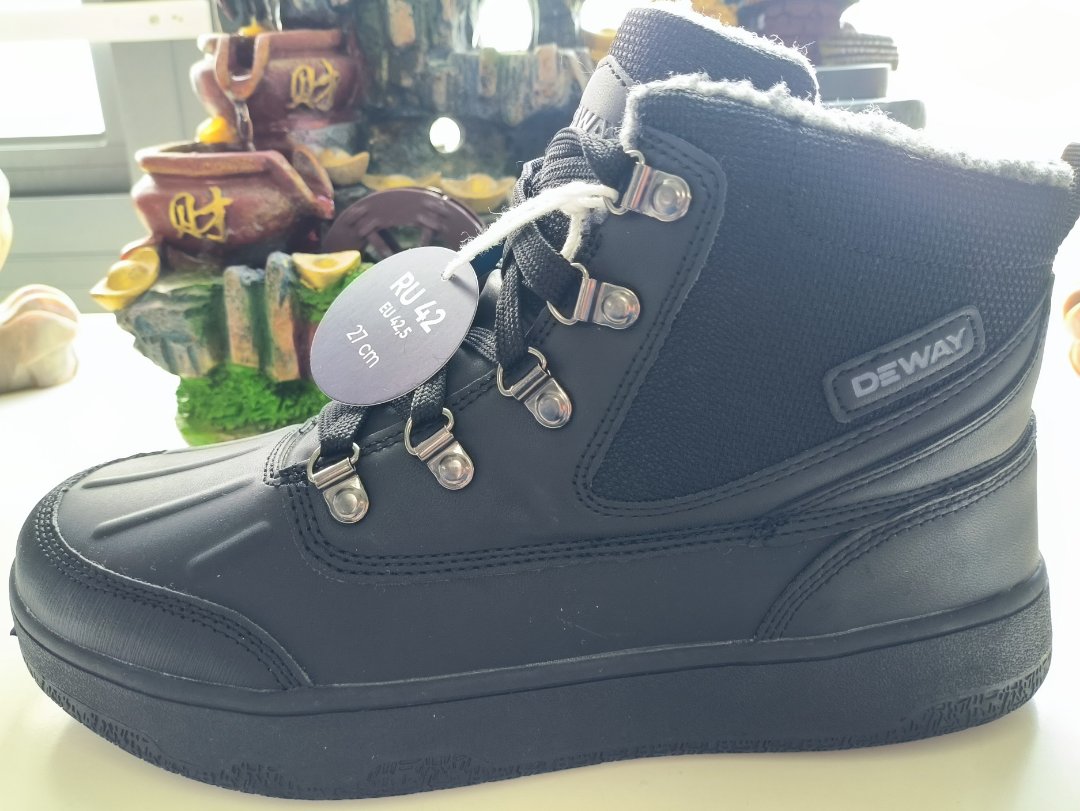 Men's Snow Boots Waterproof Warm Fur Winter Hiking Boot Non-slip Outdoor Ankle High-top Shoes Work Hiker Trail